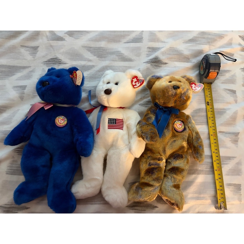 Ty Beanie Buddies Bear Lot of 3: Clubby III, Libearty, Clubby‎